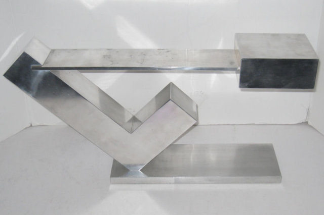 Checkpoint 1971 Aluminum Sculpture by Menashe Kadishman