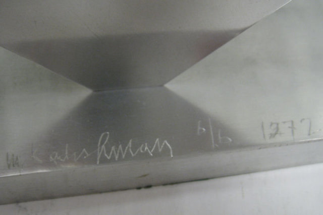 Checkpoint 1971 Aluminum Sculpture by Menashe Kadishman
