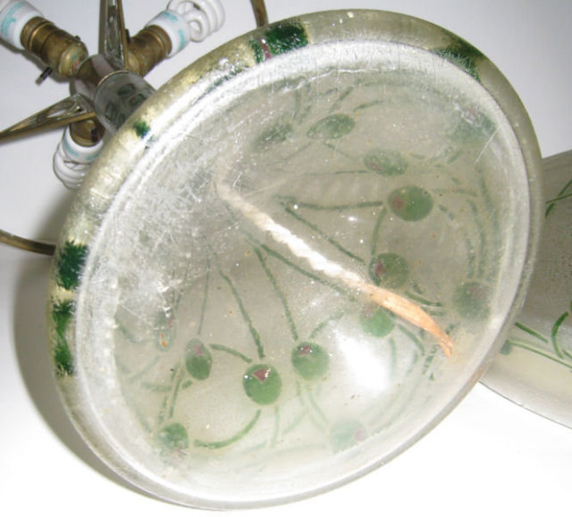 Antique Judgenstil Glass Table Lamp by Ludwig Sutterlin for Fritz Eckert