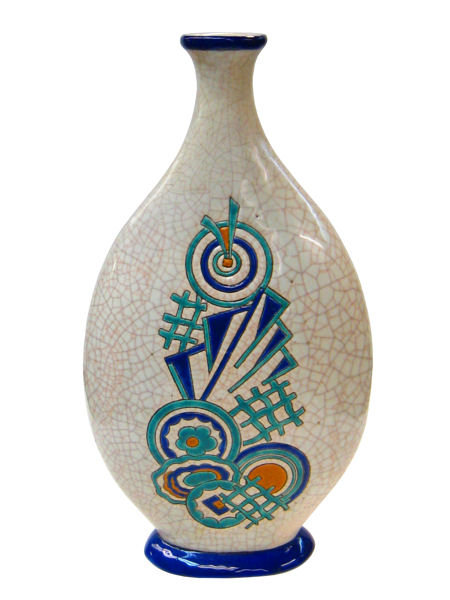 Art Deco Period Earthenware Pillow Vase by Longwy