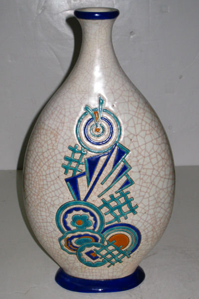 Art Deco Period Earthenware Pillow Vase by Longwy