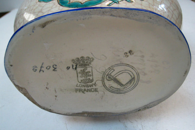 Art Deco Period Earthenware Pillow Vase by Longwy