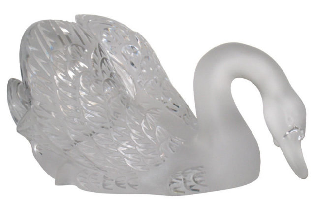 Lalique Crystal Head Down Swan 11615 Mint Condition