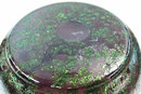 Art Nouveau Violet & Pebbled Green Oil Spot Glass Vase Attributed to Kralik