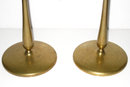 Pair Antique Arts & Crafts Brass Candlesticks In Manner of Robert Jarvie