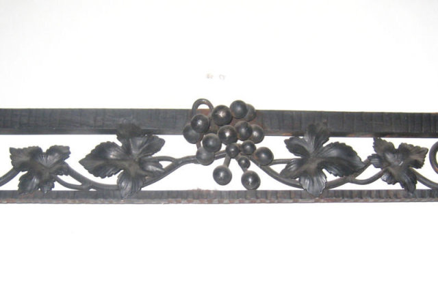 Art Deco Period Wrought Iron Mirror with Grapevine Motif
