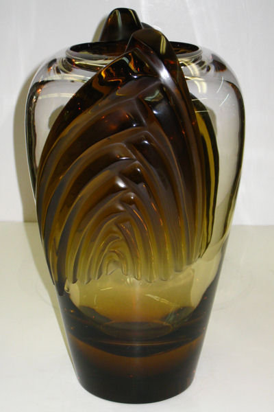 Marrakech Amber Glass Vase by Lalique