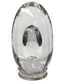 Steuben Crystal Glass Egg Sculpture with Sterling Silver Pedestal and Original Gift Box