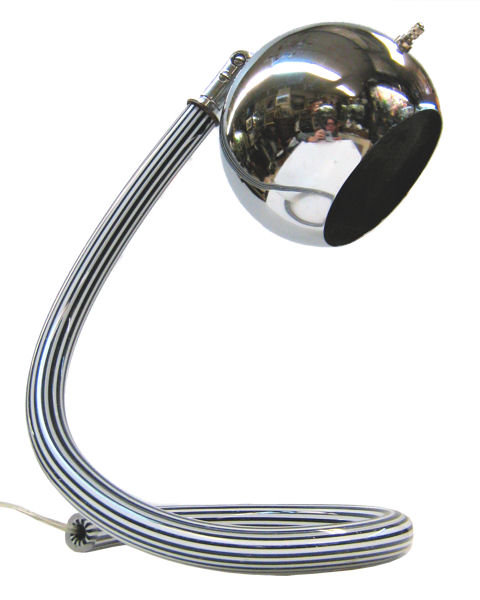 Mid-Century Chrome and Acrylic Snake Table Lamp