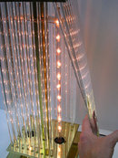 Pair of Mid-Century Brass Table Lamps with Lighted Glass Rods