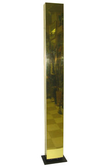 Mid-Century Polished Brass Torchere Halogen Floor Lamp