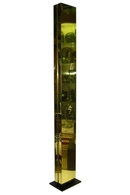 Mid-Century Polished Brass Torchere Halogen Floor Lamp
