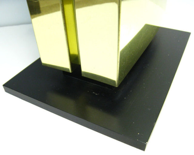 Mid-Century Polished Brass Torchere Halogen Floor Lamp