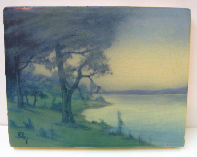 1917 Rookwood Scenic Vellum Glaze Plaque by Sallie Coyne