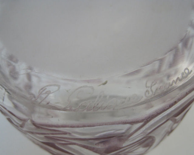 Epines Mauve Glass Perfume Bottle by Rene Lalique