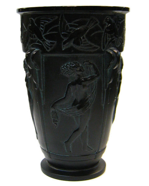 Marius Ernest Sabino La Danse Neoclassical Amethyst Glass Vase