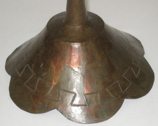 Arts and Crafts Period Hammered Copper Candelabra