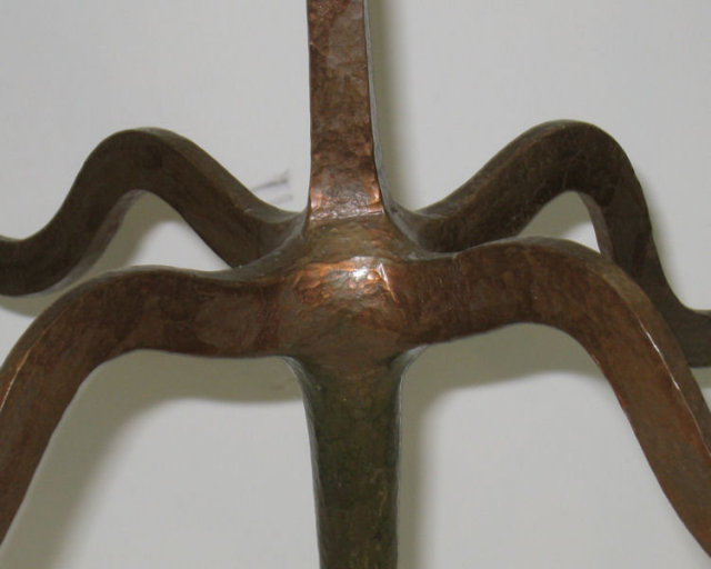 Arts and Crafts Period Hammered Copper Candelabra