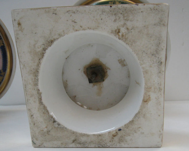 Matched Pair of Neoclassical Paris Campana Form Porcelain Vases