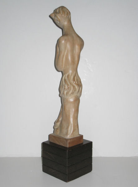 Mid-Century Modern Limed and Sculpted Wooden Figurine of a Faun by Heifetz