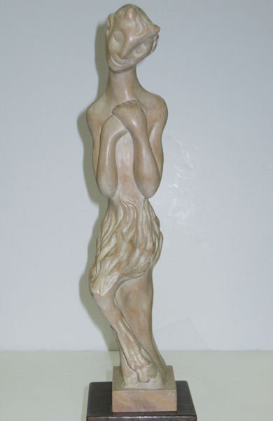 Mid-Century Modern Limed and Sculpted Wooden Figurine of a Faun by Heifetz
