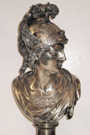 Pair Gilt and Silvered Bronze Busts of Gods Hermes and Ares