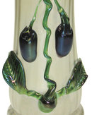 Bohemian Glass Vase with Applied Grapes by Kralik