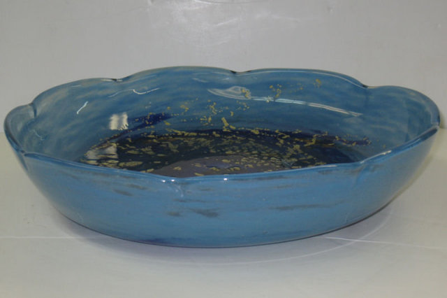Art Deco Period Blue Glass Centerpiece Bowl by Daum