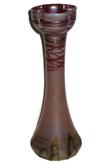 Bohemian Hyacinth Glass Vase by Pallme-Konig