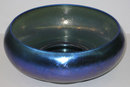Iridescent Blue Lustre Glass Bowl by Quezal