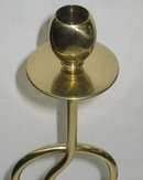 Pair of Mid-Century Modern Polished Brass Candlesticks