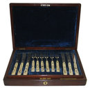 Antique English Silver & Ivory Fish Flatware Set