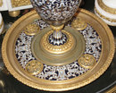 Antique French Champleve Enamel and Gilt Bronze Ewer and Stand