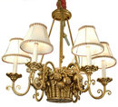 Fruit Basket Form Gilt Metal Chandelier