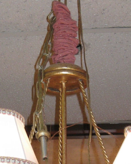 Fruit Basket Form Gilt Metal Chandelier