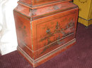 English Georgian Vermilion Red Chinoiserie Grandfather Clock by William Jackson