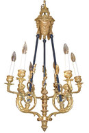 Antique French Louis XVI Style Ormolu Bronze Chandelier