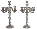 Pair of Antique Christofle French Silverplated Candelabra