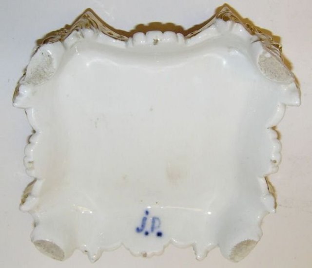Pair Jacob Petit Porcelain Pedestals & Decanters