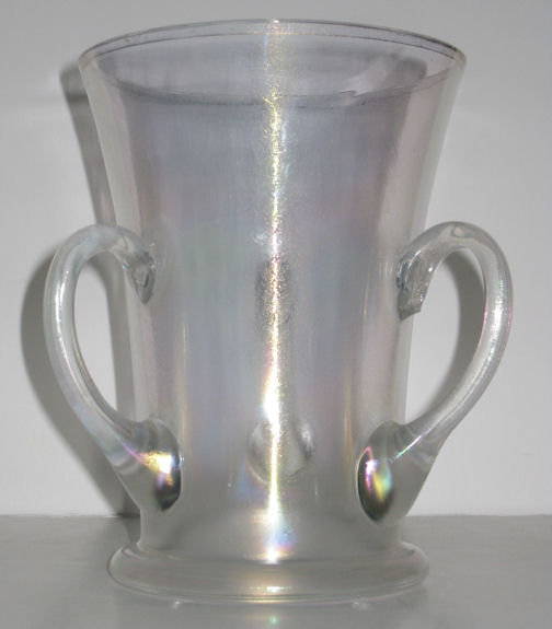 Steuben Verre de Soie Iridescent Loving Cup Glass Vase