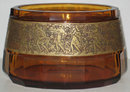 Antique Moser Amber Glass Vase with Amazonian Warrior Motif
