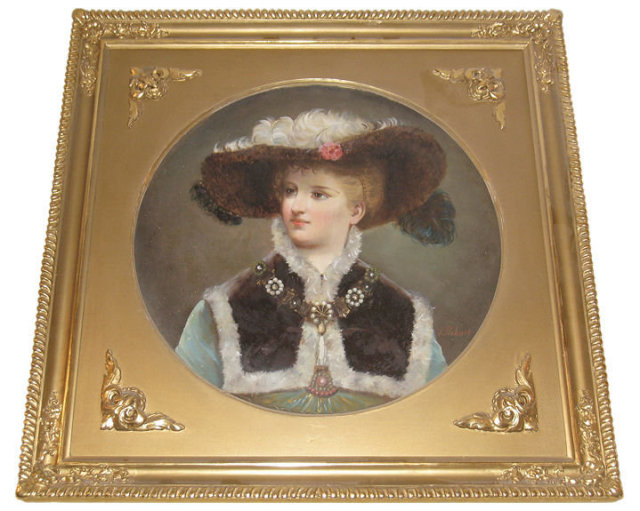 Pair of Antique Viennese Porcelain Portrait Plaques by Pirkner