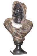 Pair of Antique Austrian Terracotta Orientalist Moor Busts