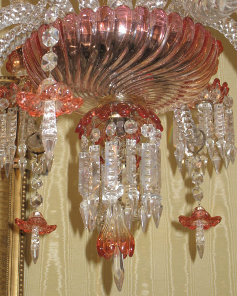 Baccarat Rose Tiente Swirl Glass 11 Light Chandelier