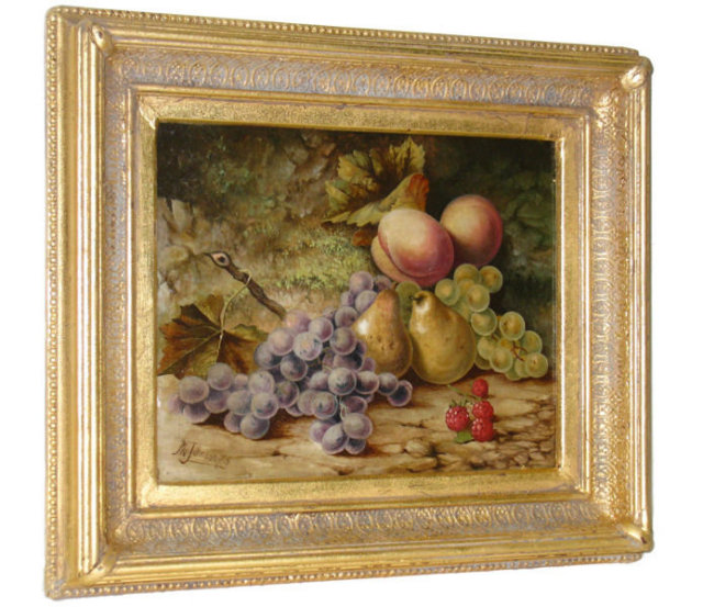 1875 English Fruit Still Life Oil on Canvas by P.W. Johnson