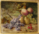 1875 English Fruit Still Life Oil on Canvas by P.W. Johnson
