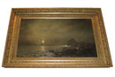Moonlit Seascape Oil Painting by Alexis Jean Fournier (1865-1948)