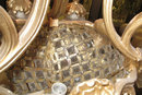 Antique French Louis XV Style Basket Form Bronze & Crystal Chandelier