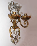 Maison Bagues Style Gilt Brass & Glass Sconces