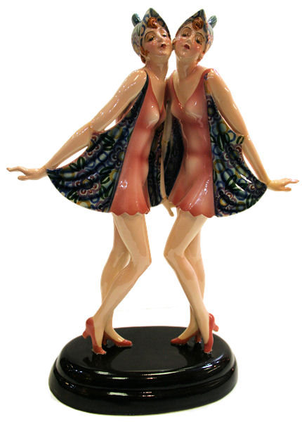 Goldscheider Dolly Sisters Figurine by Stephan Dakon